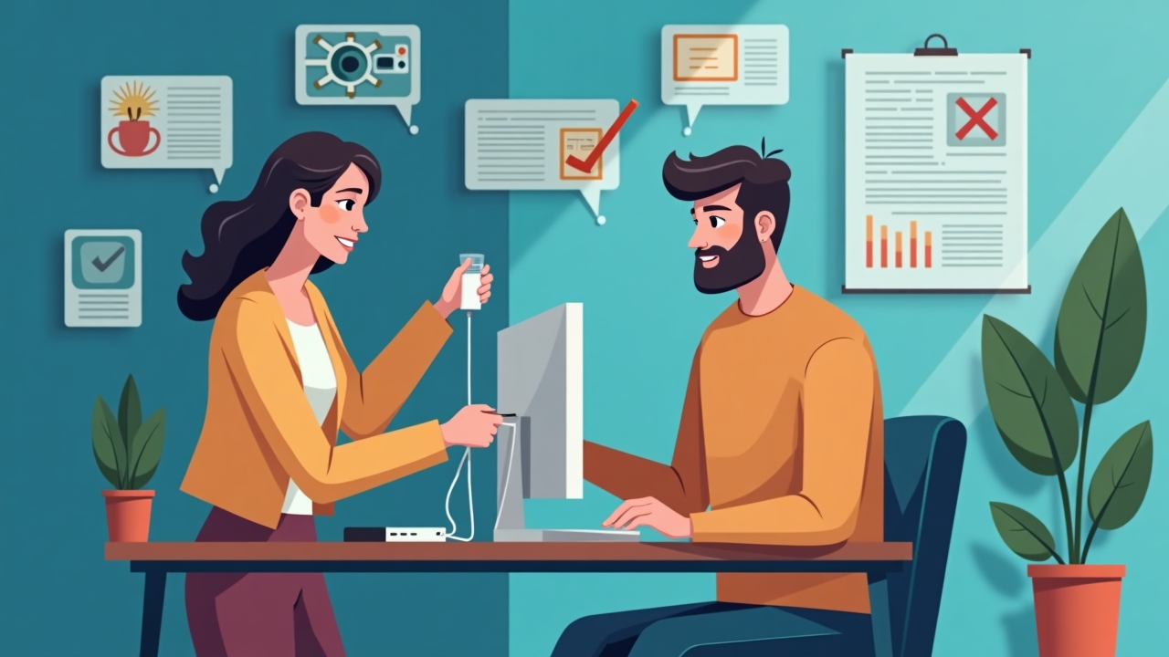 Persona diagnosticando problemas de conexión en dispositivos