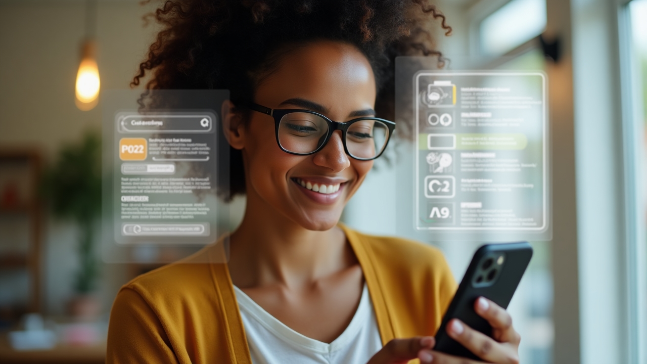 Persona optimizando el uso de datos móviles en su smartphone